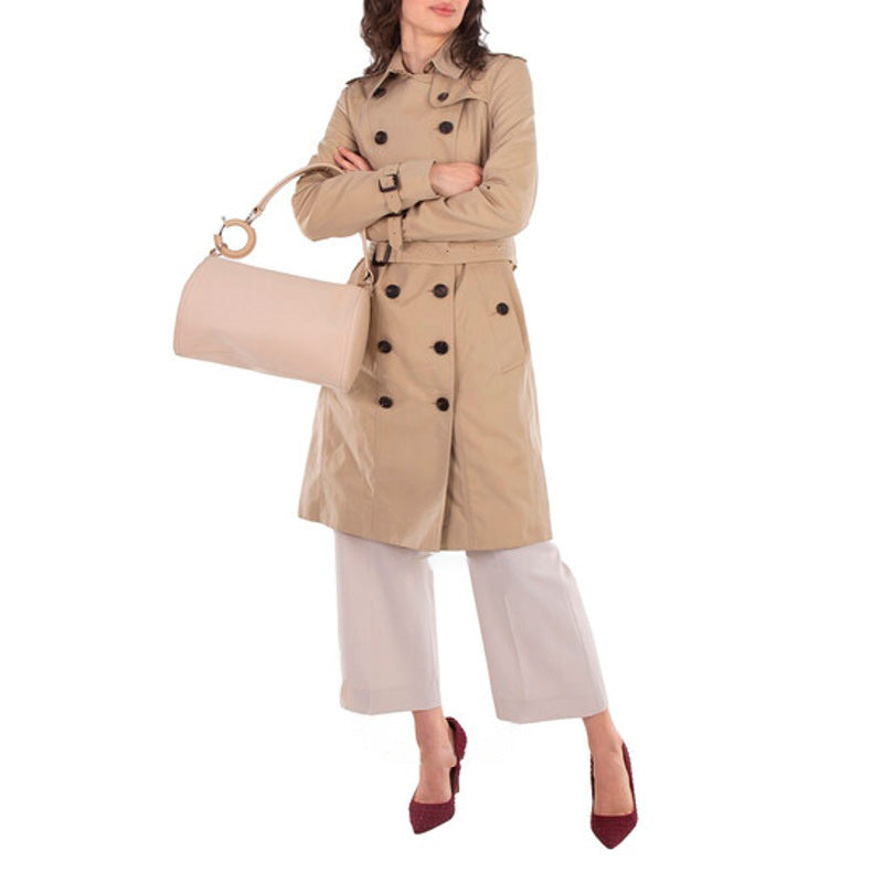 Bolsa Shoulder Rhombi Small in Soft Fawn