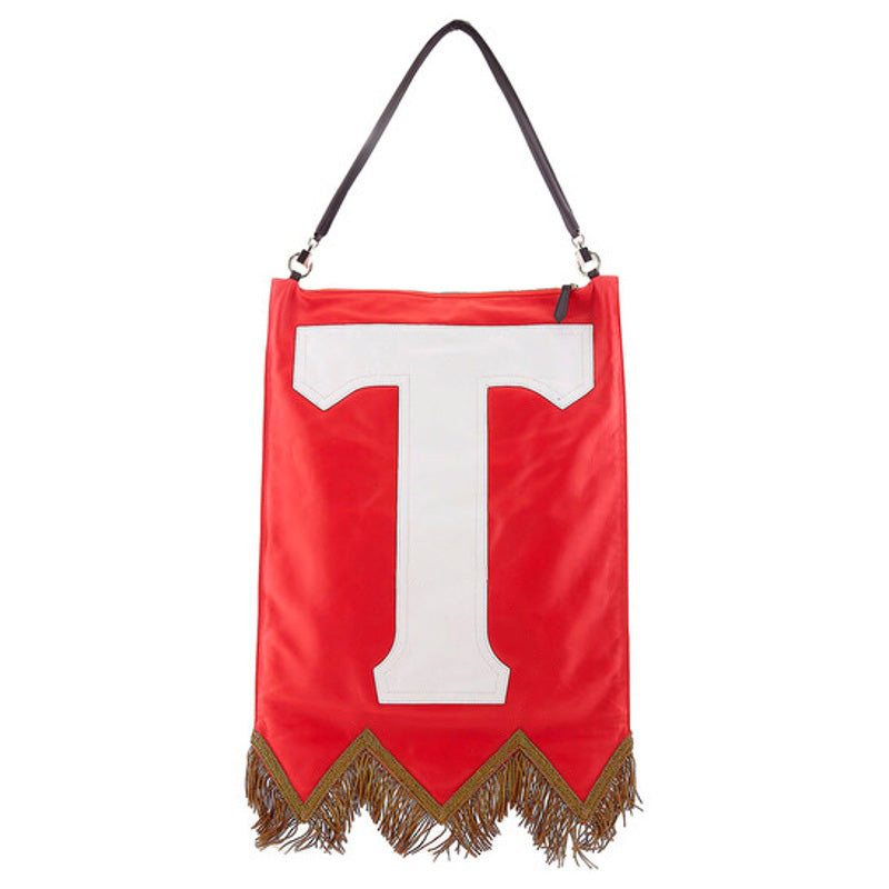 Bolsa Shoulder Bright Red Letter Motif Flag - Mercado de Luxo - O Maior E-Commerce de Bens, Produtos e Serviços de Luxo do Brasil.