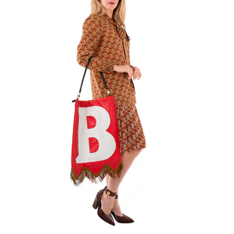 Bolsa Shoulder Bright Red Letter Motif Flag