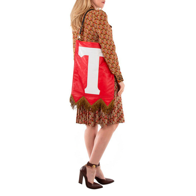 Bolsa Shoulder Bright Red Letter Motif Flag