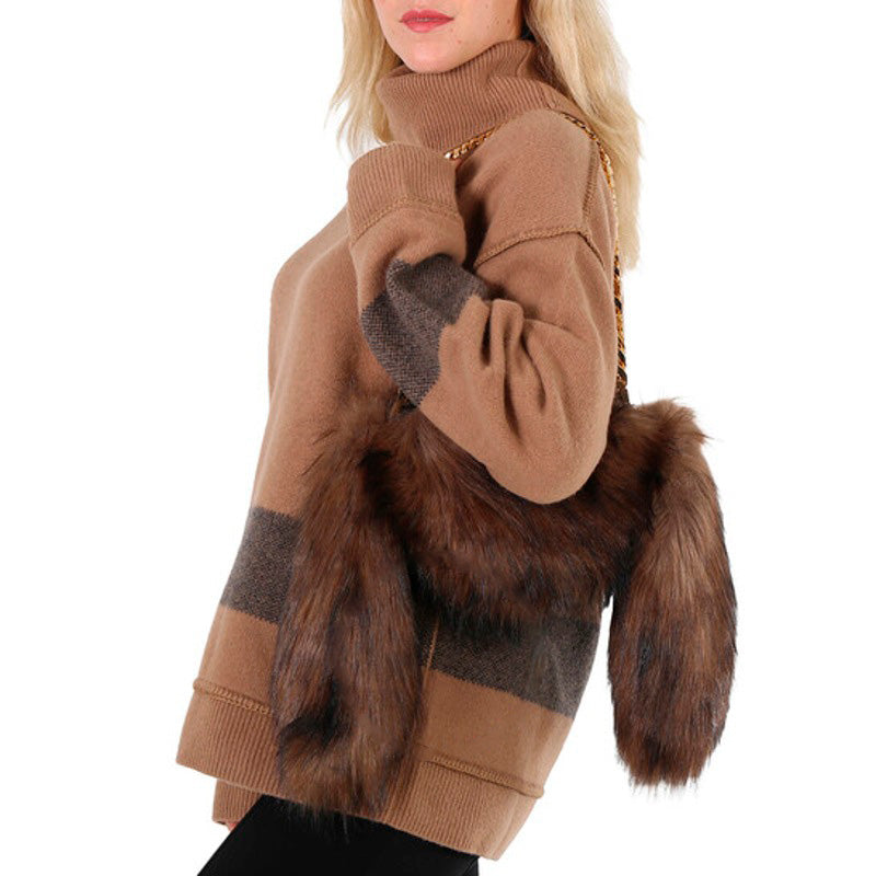 Bolsa Shoulder Dark Ladies Faux Fur Olympia