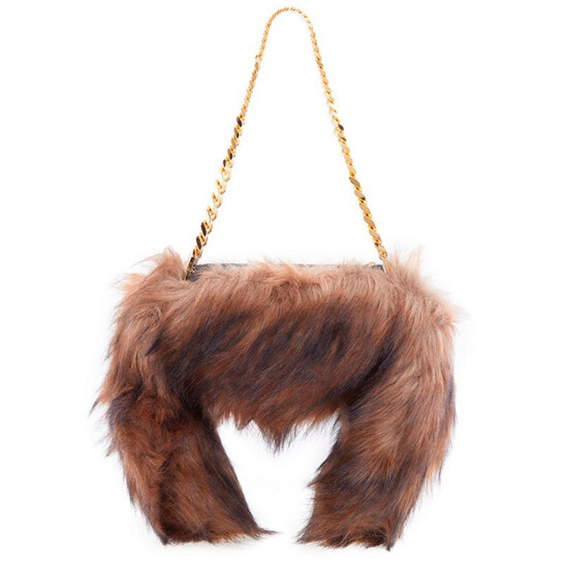 Bolsa Shoulder Dark Ladies Faux Fur Olympia
