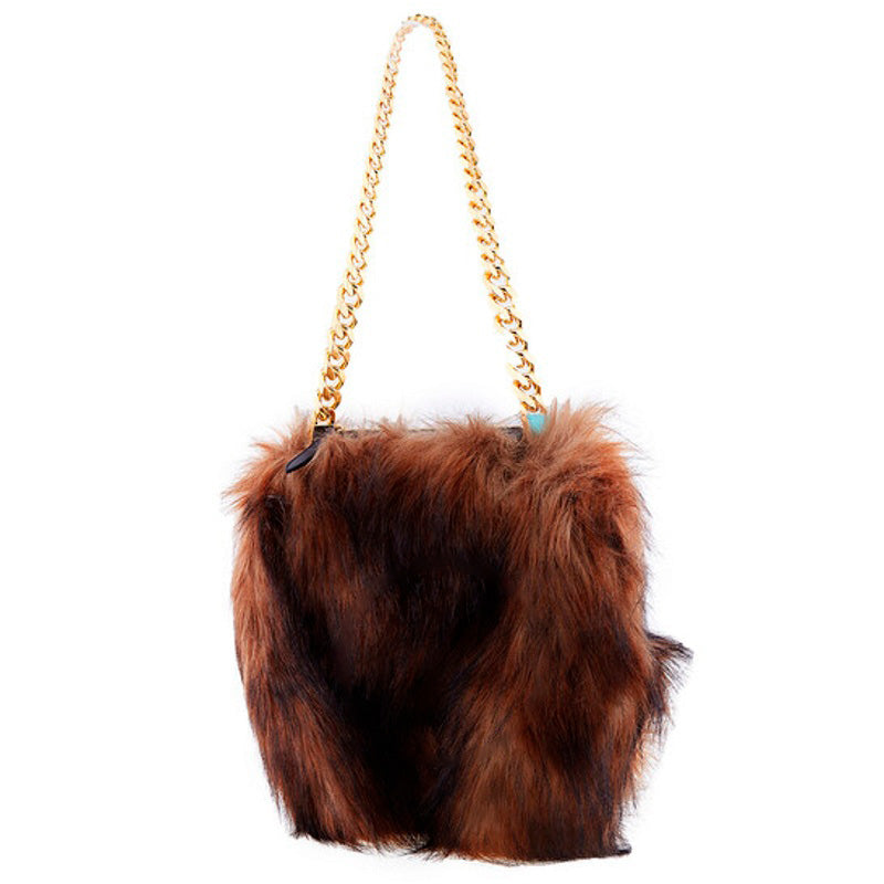 Bolsa Shoulder Dark Ladies Faux Fur Olympia