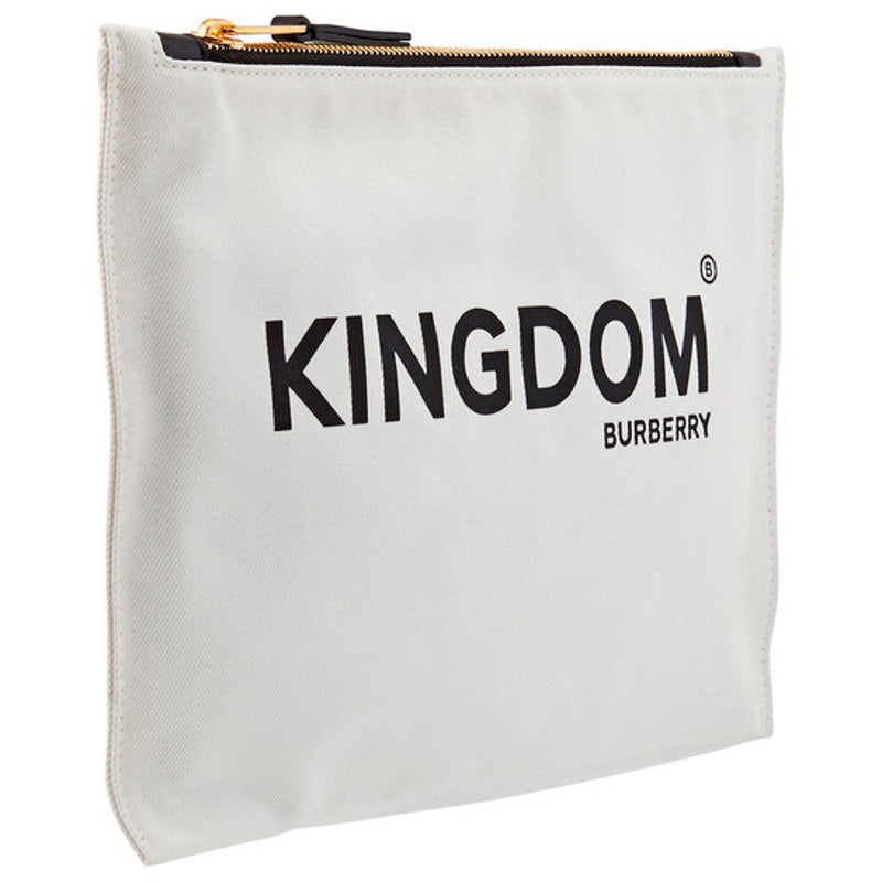 Bolsa Pocket Open Box Medium Kingdom Print Cotton In Chalk White