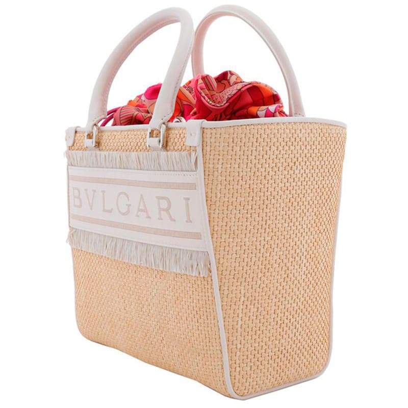 Bolsa Beach Ivory Raffia Logo