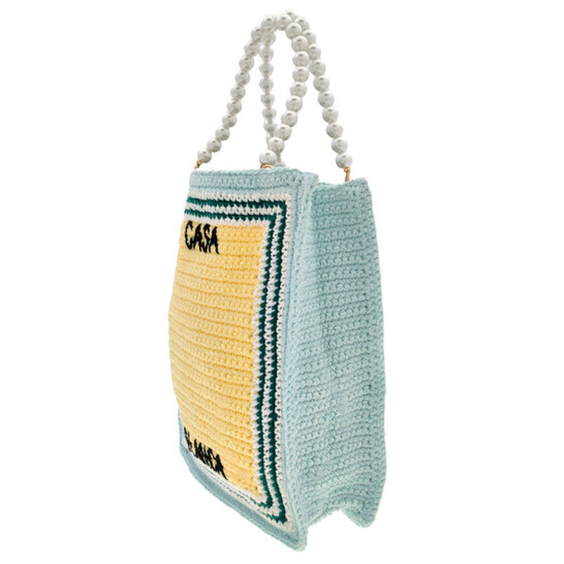 Bolsa Shopper Crochet With Embroidered Logo
