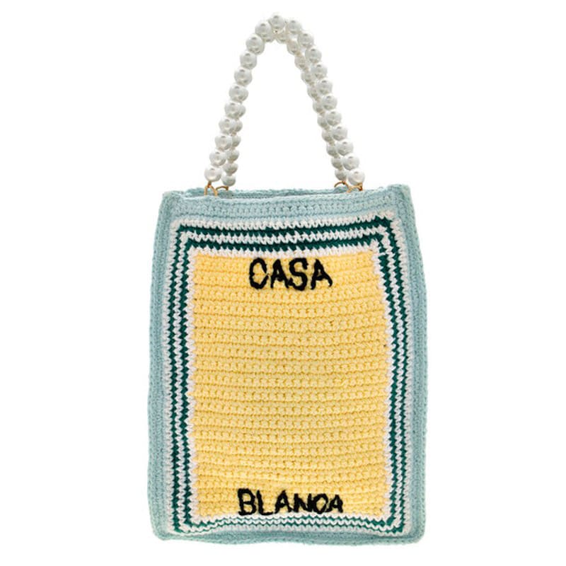 Bolsa Shopper Crochet With Embroidered Logo