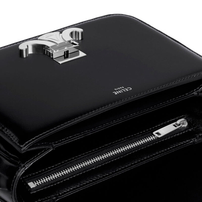 Bolsa Crossbody Shinyskin Teen Triomphe In Black