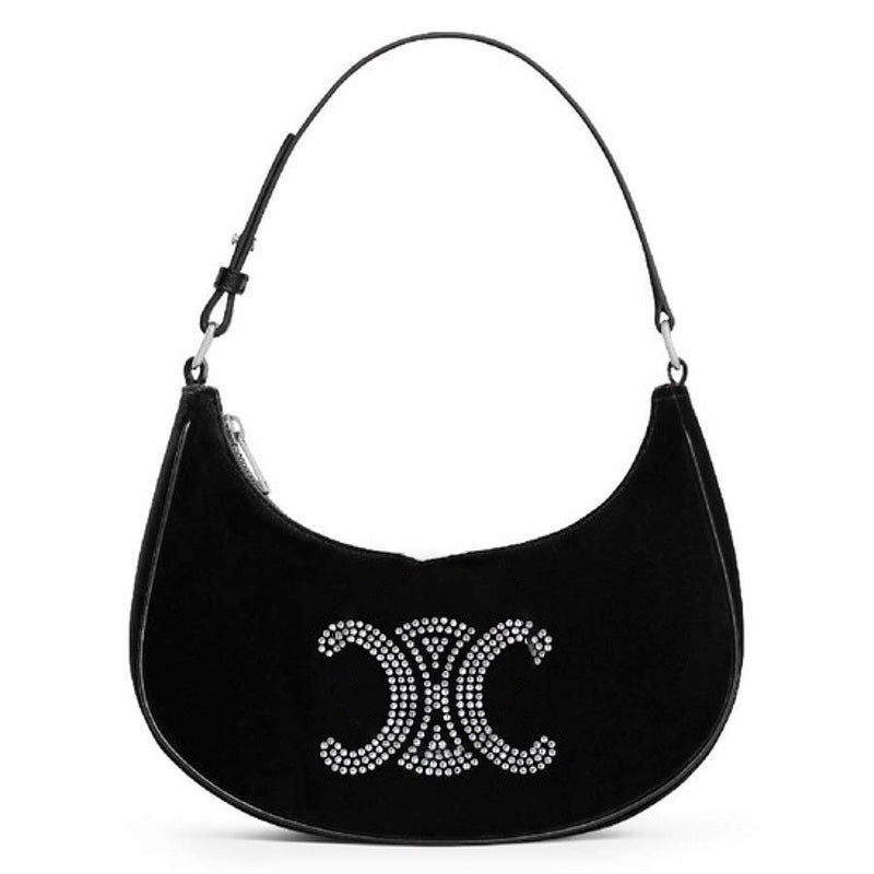 Bolsa Shoulder Ava Triomphe Strass Velvet - Mercado de Luxo - O Maior E-Commerce de Bens, Produtos e Serviços de Luxo do Brasil.