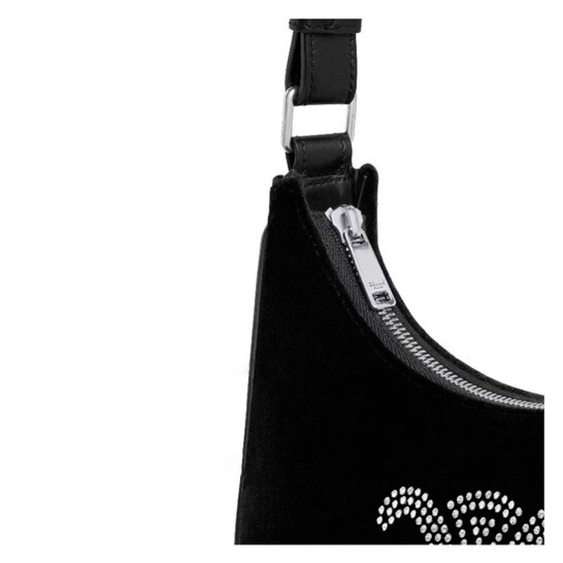 Bolsa Shoulder Ava Triomphe Strass Velvet