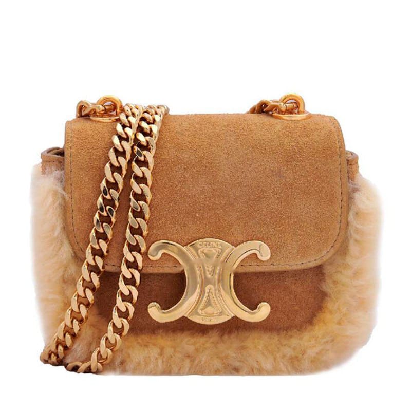 Bolsa Crossbody Suedeskin and Shearling Chain Claude - Mercado de Luxo - O Maior E-Commerce de Bens, Produtos e Serviços de Luxo do Brasil.