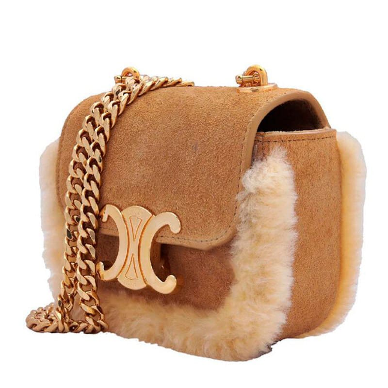 Bolsa Crossbody Suedeskin and Shearling Chain Claude