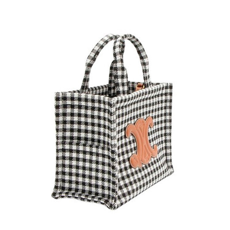 Bolsa Beach Small Cabas Thais In Vichy Textile Andskin