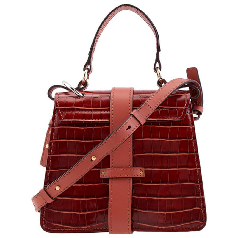 Bolsa Shoulder Crocodile Embossed Small Aby Day