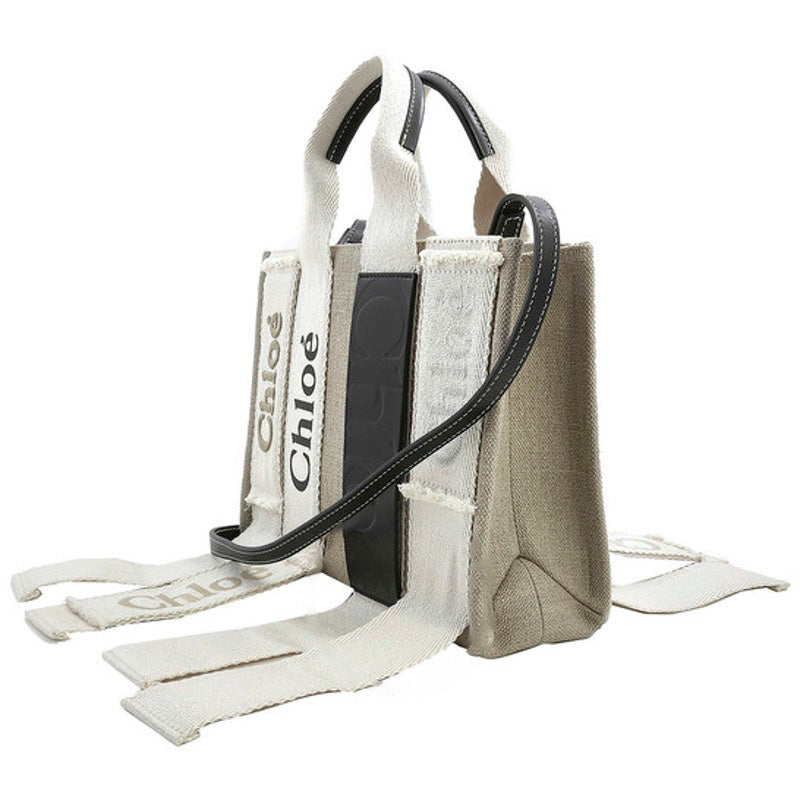 Bolsa Shopper Sand Linen Woody Small Logo