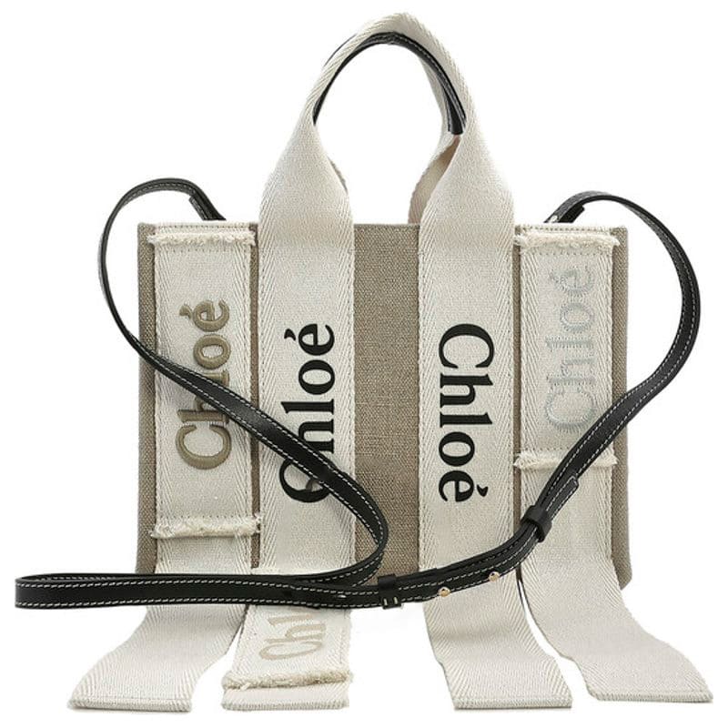 Bolsa Shopper Sand Linen Woody Small Logo