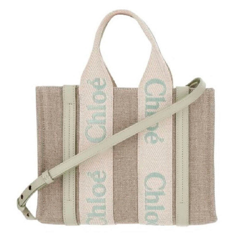 Bolsa Shopper Small Woody Logo Linen - Mercado de Luxo - O Maior E-Commerce de Bens, Produtos e Serviços de Luxo do Brasil.