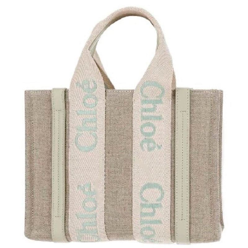 Bolsa Shopper Small Woody Logo Linen