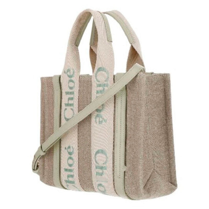 Bolsa Shopper Small Woody Logo Linen