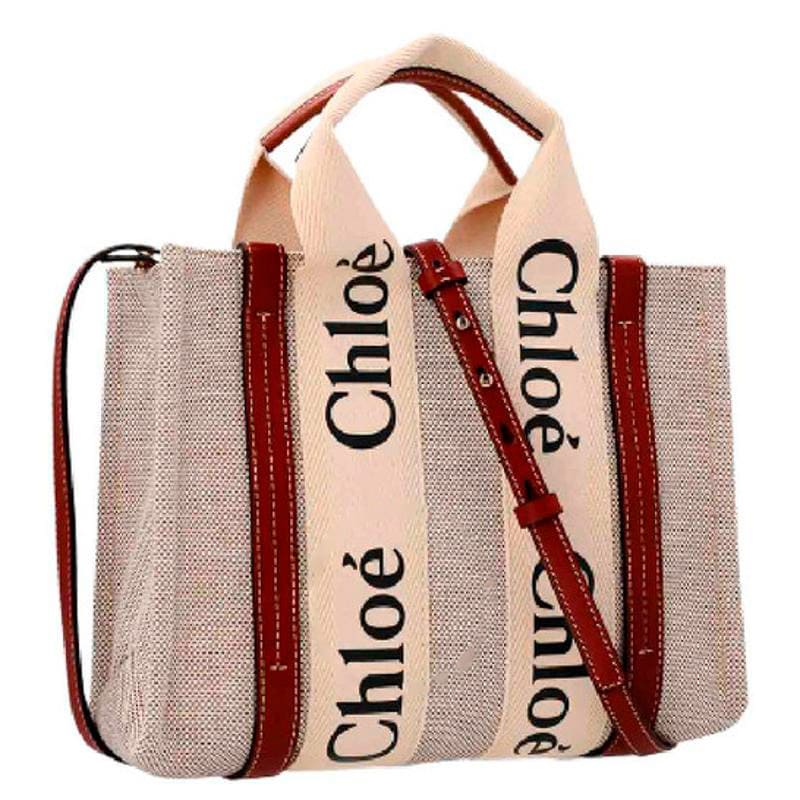 Bolsa Shopper Mini Woody Linen Logo