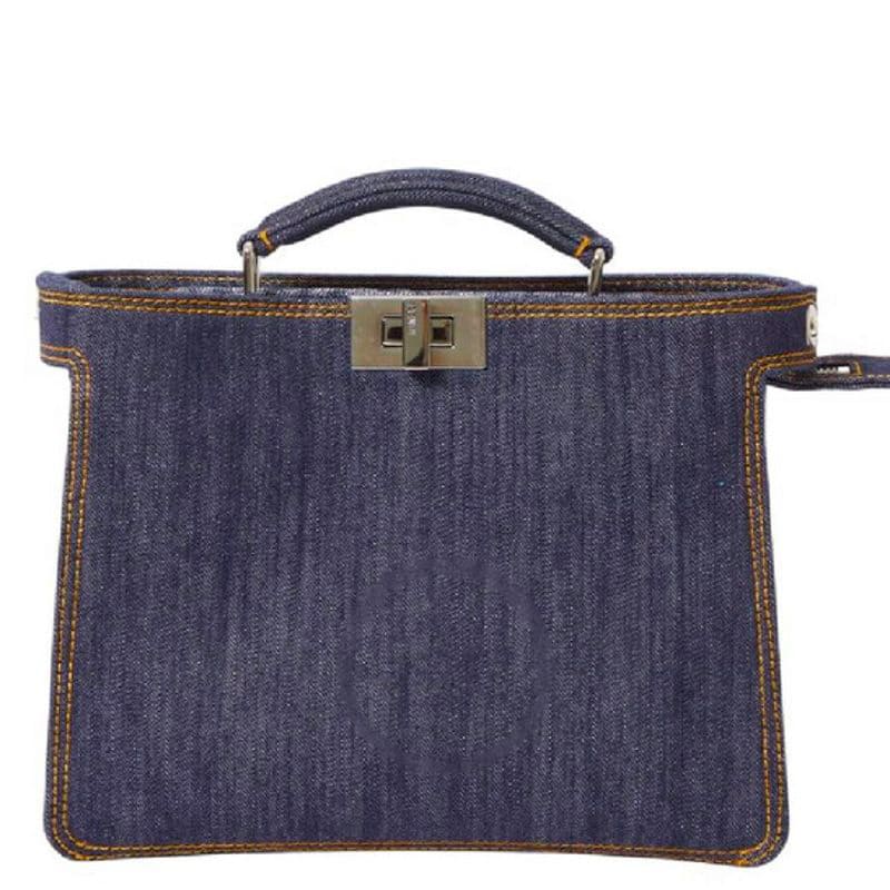 Bolsa Crossbody Peekaboo ISeeU Mini Denim Effect Fabric - Mercado de Luxo - O Maior E-Commerce de Bens, Produtos e Serviços de Luxo do Brasil.