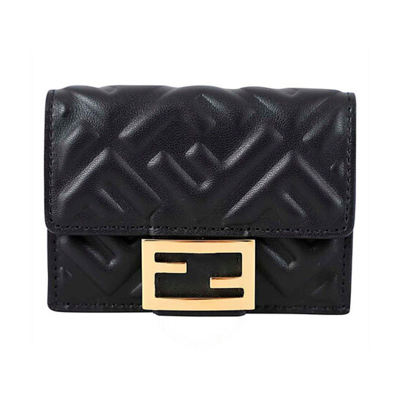 Bolsa Wallet Ladies Black Nappa Micro Trifold - Mercado de Luxo - O Maior E-Commerce de Bens, Produtos e Serviços de Luxo do Brasil.