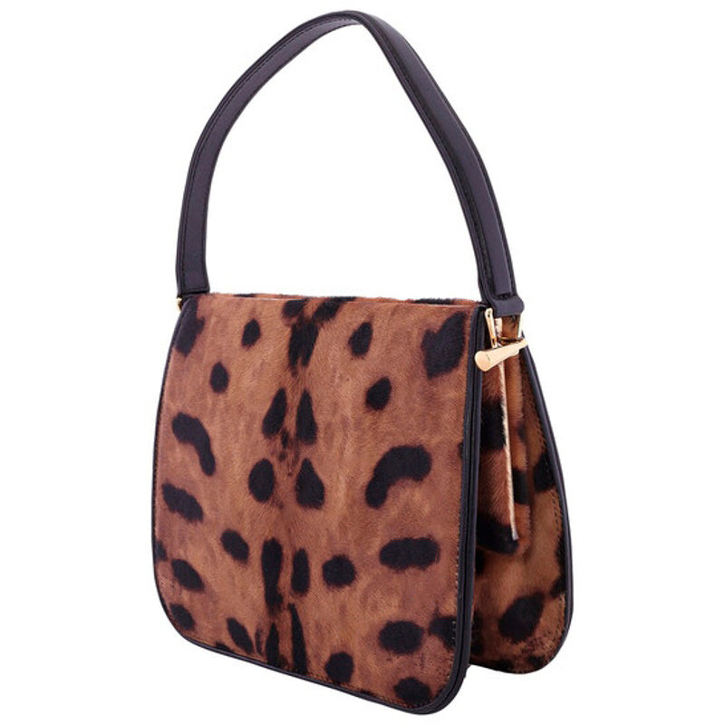 Bolsa Handle Small Leopard Print Framed