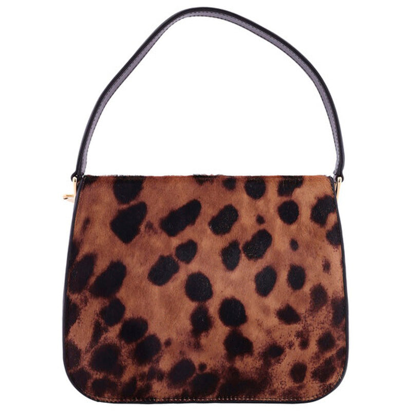Bolsa Handle Small Leopard Print Framed