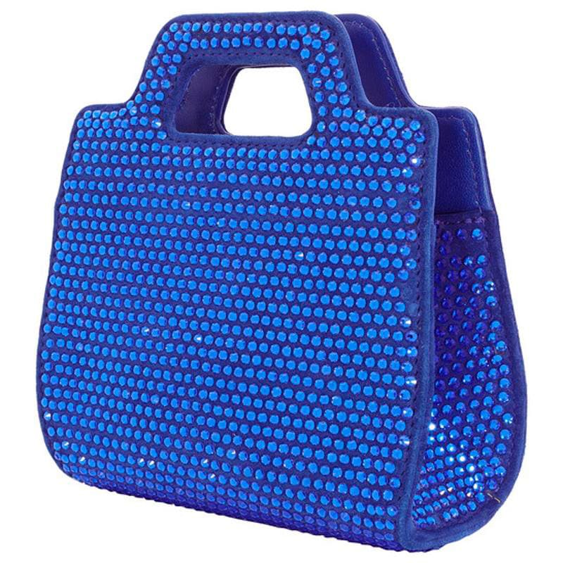 Bolsa Handle Ladies Blue Crystal Studded Wanda Mini