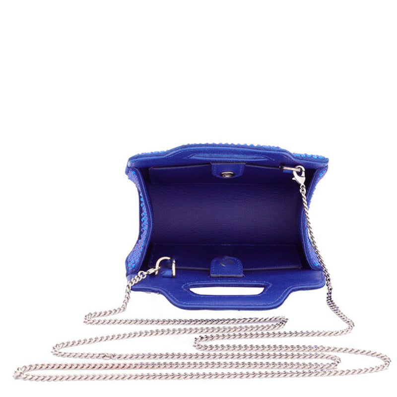 Bolsa Handle Ladies Blue Crystal Studded Wanda Mini