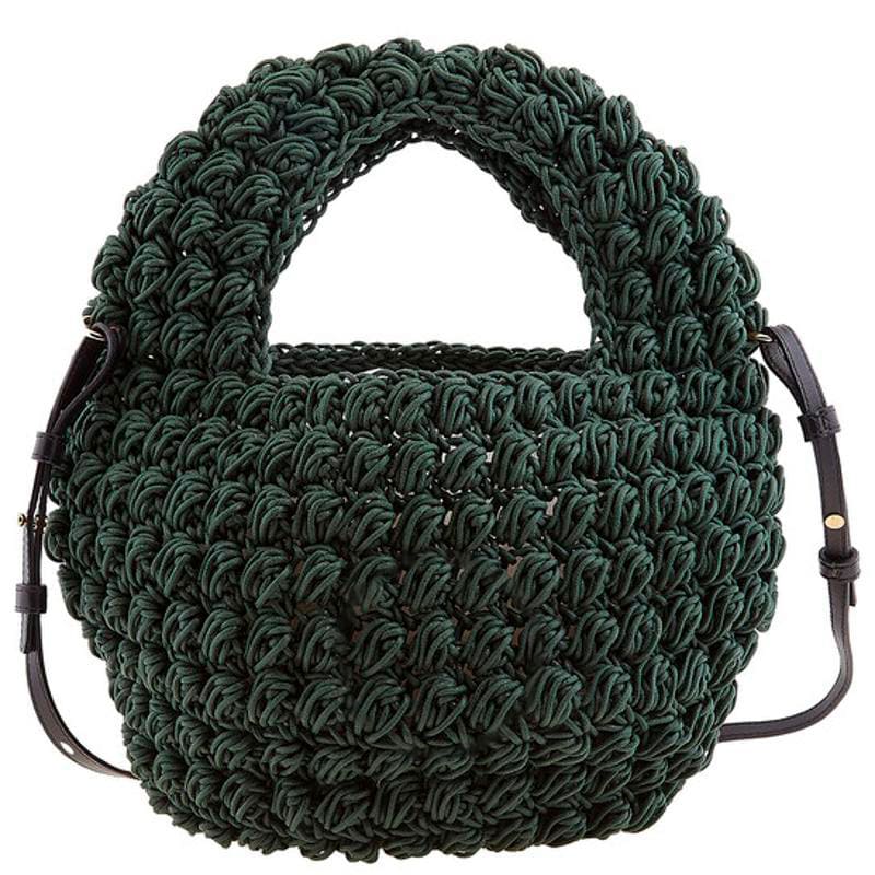 Bolsa Beach Khaki Popcorn Basket Woven - Mercado de Luxo - O Maior E-Commerce de Bens, Produtos e Serviços de Luxo do Brasil.