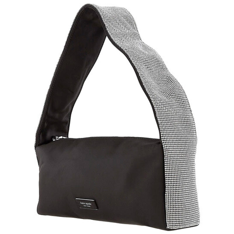 Bolsa Shoulder Crystal Embellished Satin Hand