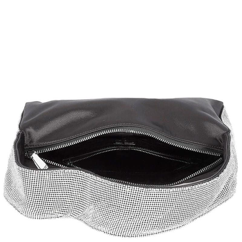 Bolsa Shoulder Crystal Embellished Satin Hand