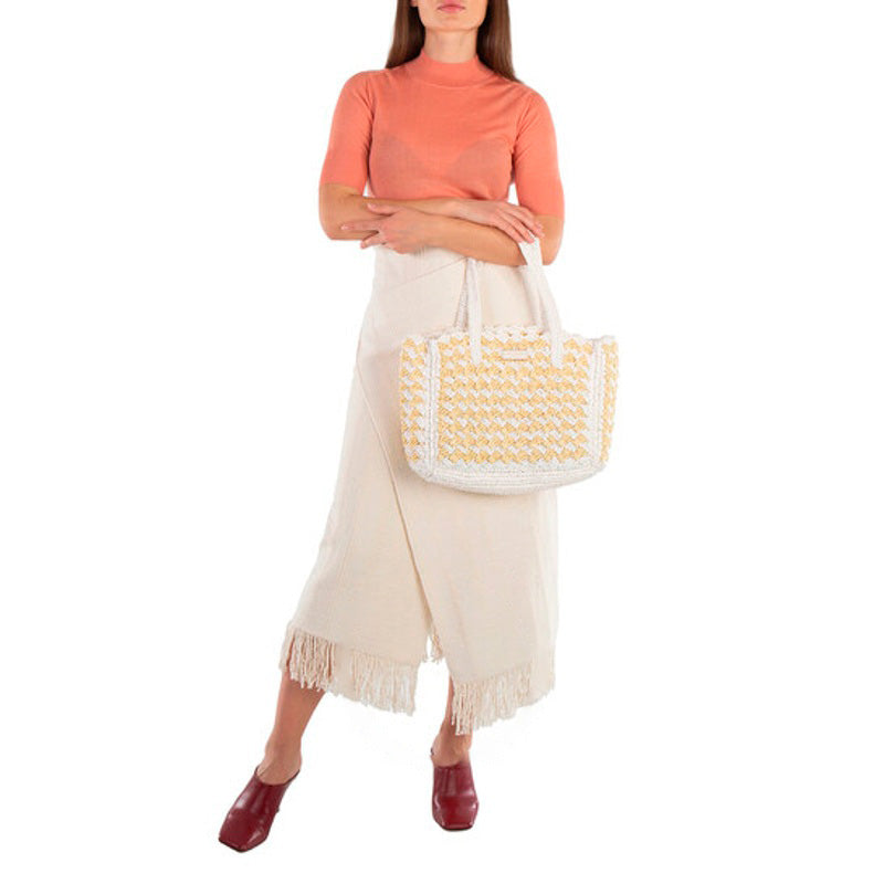 Bolsa Beach Striped Raffia Hand
