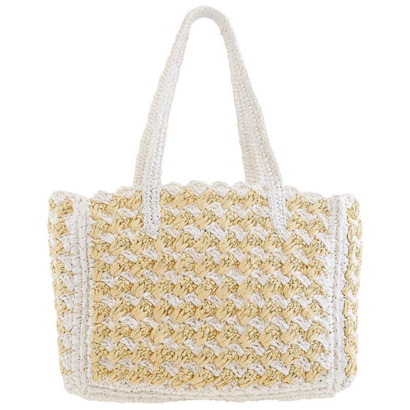 Bolsa Beach Striped Raffia Hand