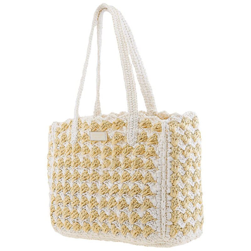 Bolsa Beach Striped Raffia Hand