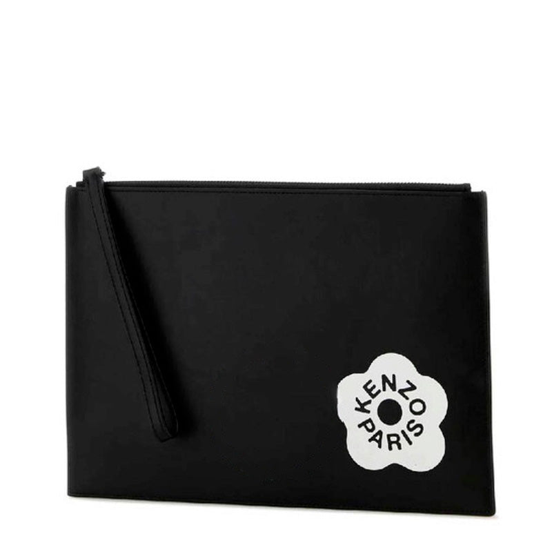 Bolsa Clutch Stamp Zipped Large In Black