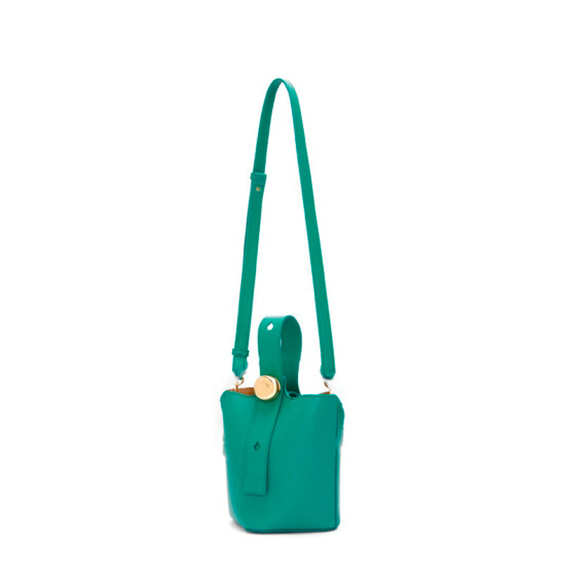 Bolsa Bucket Pebble Mini Buckle  Emerald Green