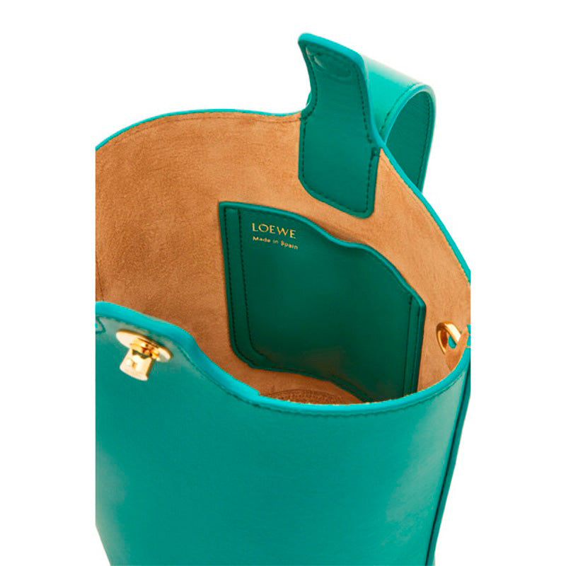 Bolsa Bucket Pebble Mini Buckle  Emerald Green
