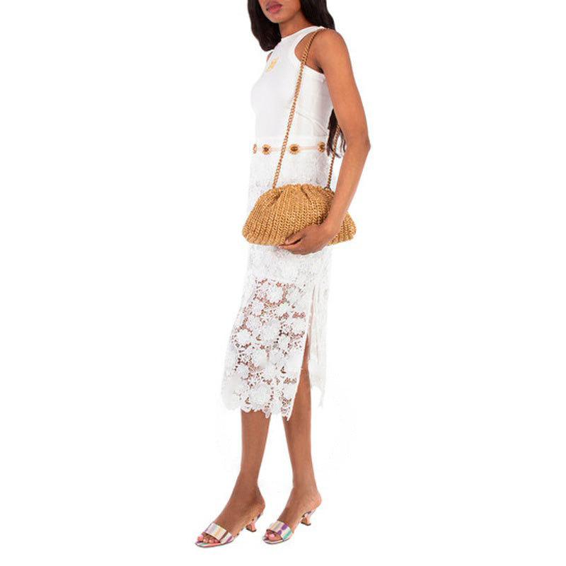 Bolsa Beach Game Crochet Glow Raffia