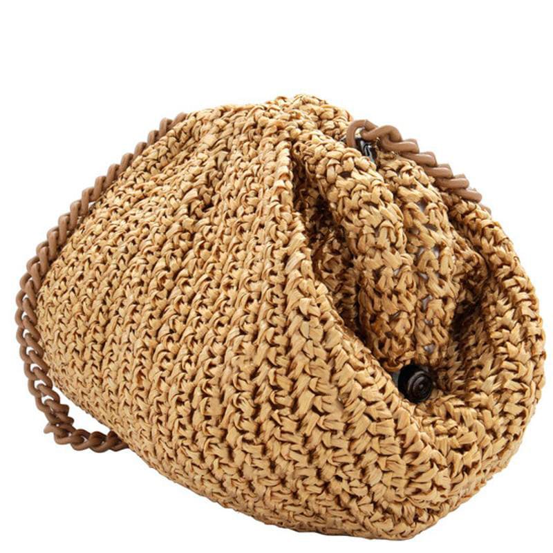 Bolsa Beach Game Crochet Glow Raffia