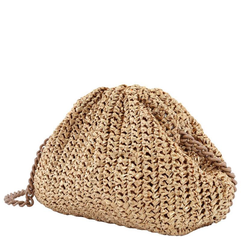 Bolsa Clutch Mini Game Crochet Glow   Gold