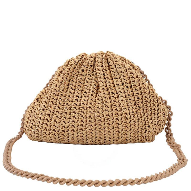 Bolsa Clutch Mini Game Crochet Glow   Gold
