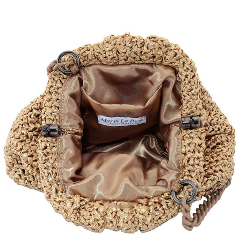 Bolsa Clutch Mini Game Crochet Glow   Gold