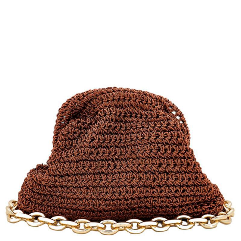 Bolsa Clutch Rust Mini Game Metallic Crochet