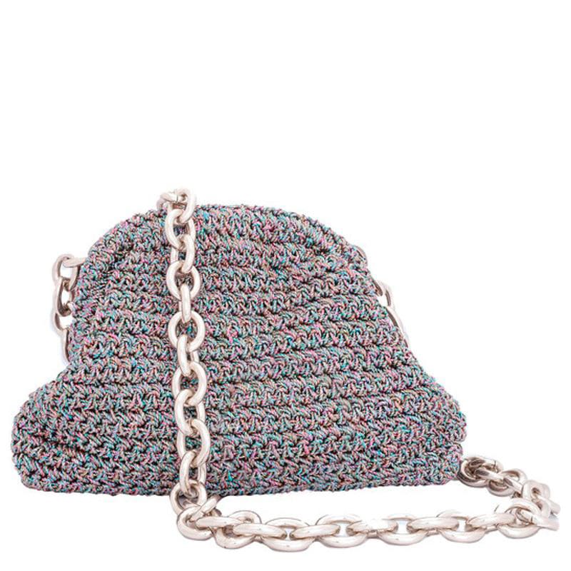 Bolsa Clutch Rainbow Ladies Mini Game Metallic Crochet