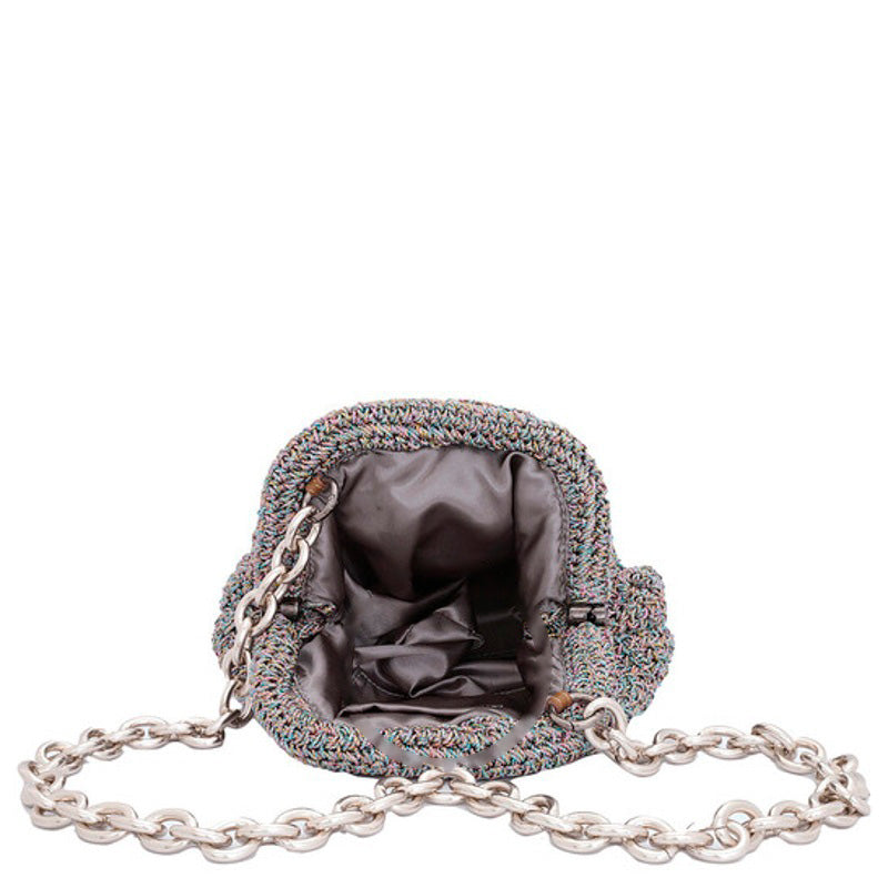 Bolsa Clutch Rainbow Ladies Mini Game Metallic Crochet