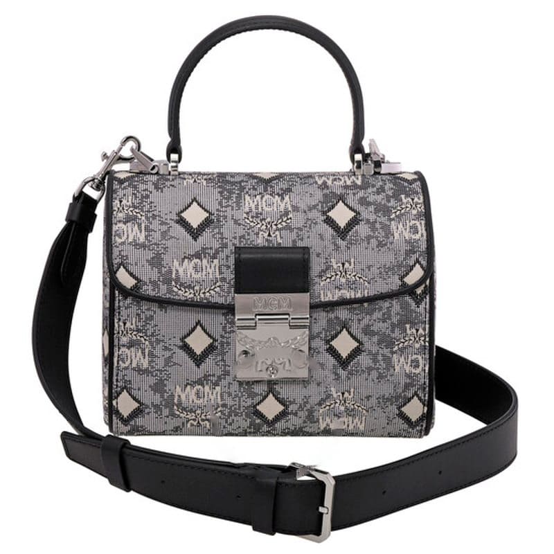 Bolsa Satchel Ladies Grey Satchel in Vintage Jacquard Monogram - Mercado de Luxo - O Maior E-Commerce de Bens, Produtos e Serviços de Luxo do Brasil.