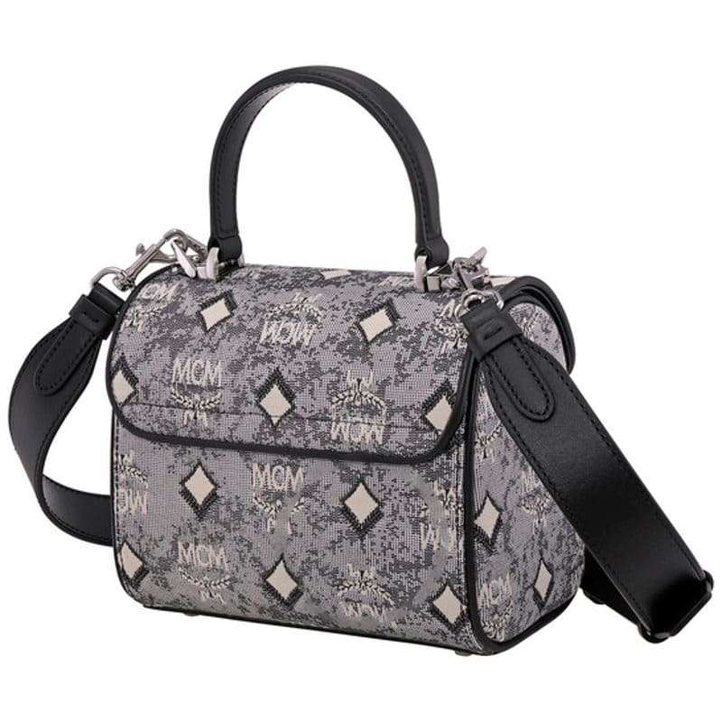 Bolsa Satchel Ladies Grey Satchel in Vintage Jacquard Monogram
