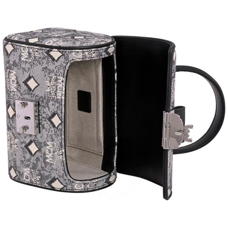 Bolsa Satchel Ladies Grey Satchel in Vintage Jacquard Monogram